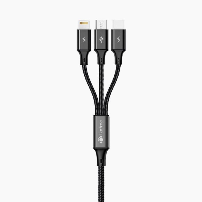 Cable USB 3 en 1 (Lightning, Type-C, Micro-USB)